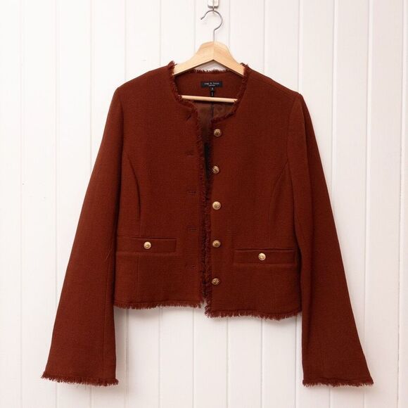 rag & bone Carmen Jacket Mahogany Size 8 - Picture 2 of 9